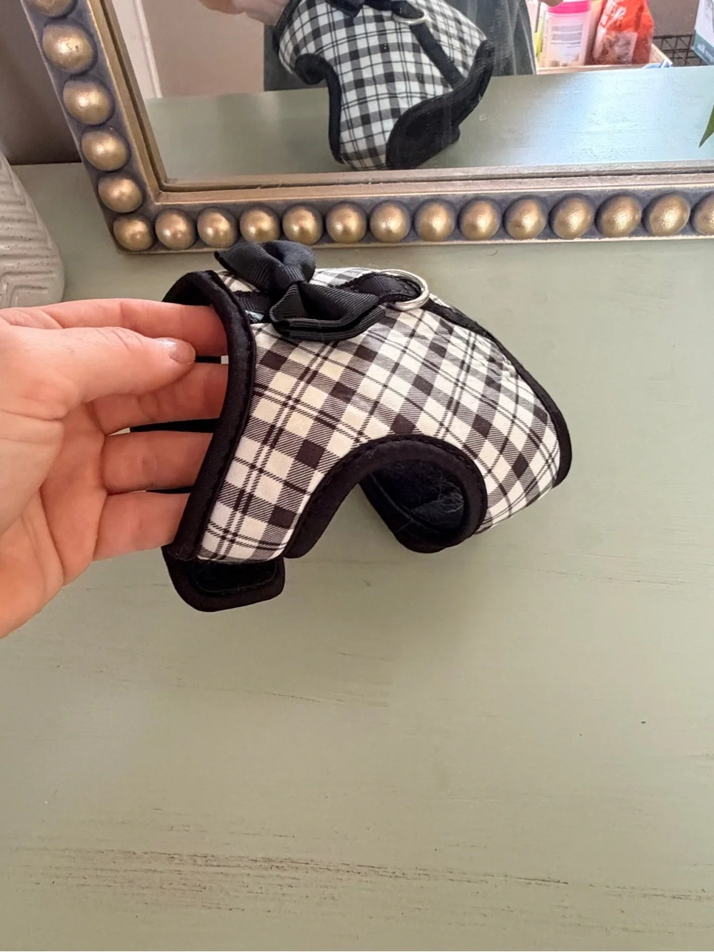 Top Paw Black Plaid Dog Collar